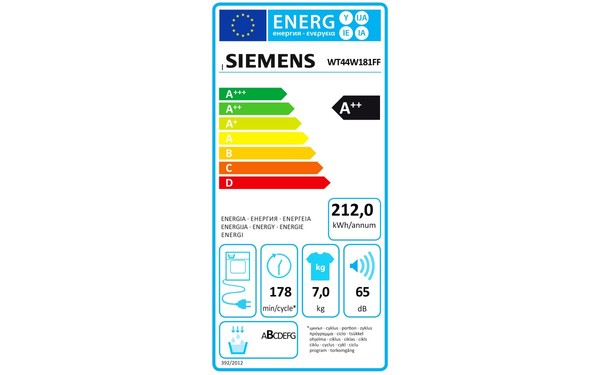 SIEMENS WT44W181FF - &Eacute;tiquette &eacute;nergie