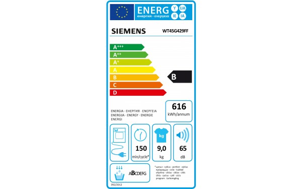SIEMENS WT45G429FF - &Eacute;tiquette &eacute;nergie