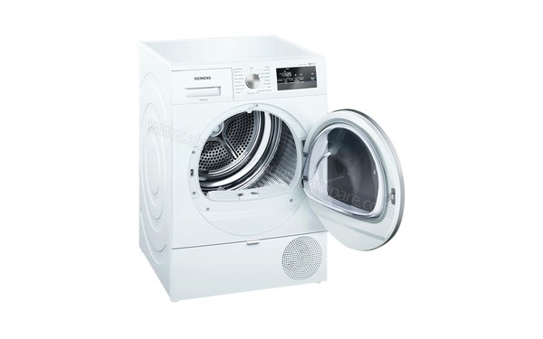 SIEMENS WT45RV00FF - Vue 3/4 gauche hublot ouvert (cr&eacute;dit : Darty)