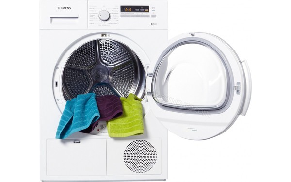 SIEMENS WT46B200FF - Vue de face hublot ouvert (cr&eacute;dit : Boulanger)