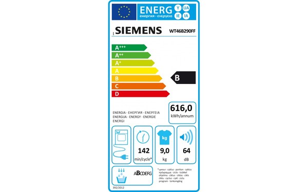 SIEMENS WT46B290FF - &Eacute;tiquette &eacute;nergie