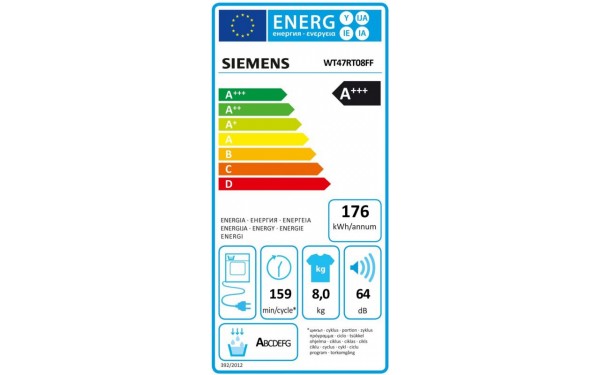SIEMENS WT47RT08FF - &Eacute;tiquette &eacute;nergie