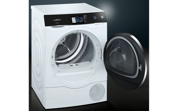 SIEMENS WT47X940EU - Vue 3/4 gauche avec hublot ouvert