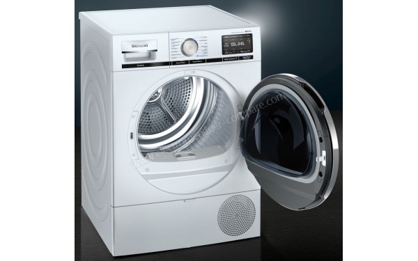 SIEMENS WT47XEH9FF - Vue 3/4 gauche avec hublot ouvert