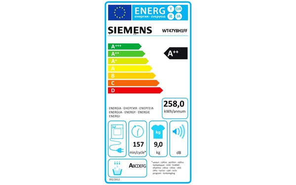 SIEMENS WT47Y8H1FF - &Eacute;tiquette &eacute;nergie