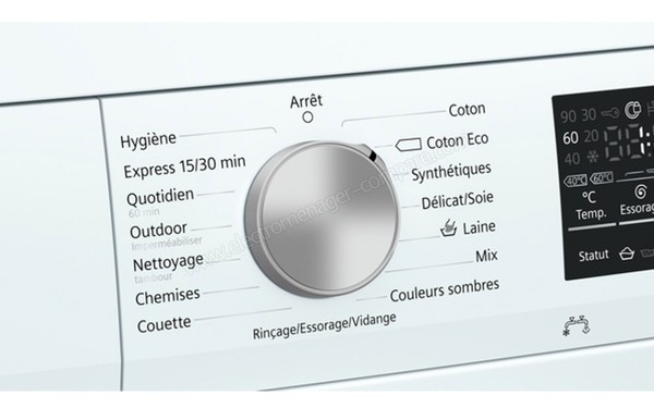 SIEMENS WU14Q408FF - Panneau de commandes (cr&eacute;dit : Darty)