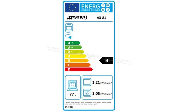 SMEG A3-81 - Etiquette &eacute;nerg&eacute;tique four 1