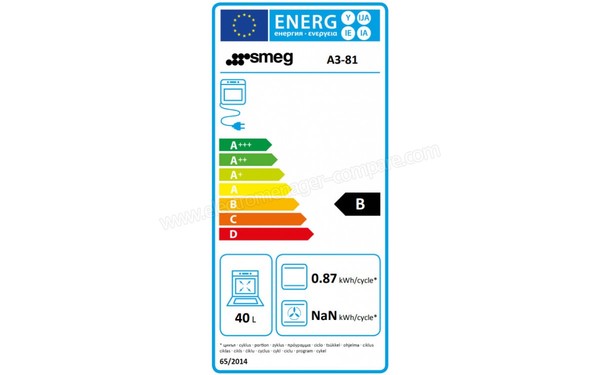SMEG A3-81 - Etiquette &eacute;nerg&eacute;tique four 2