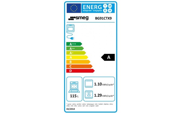 SMEG BG91CTX9 - &Eacute;tiquette &eacute;nergie