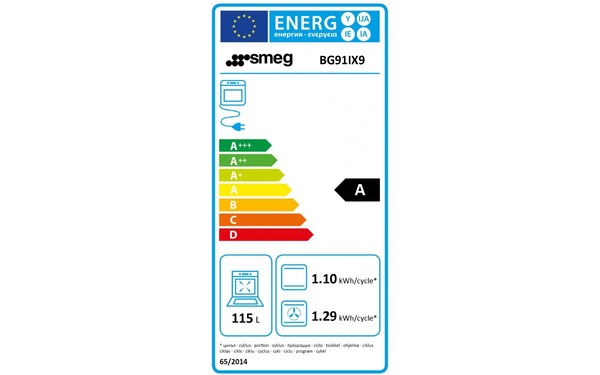SMEG BG91IX9 - &Eacute;tiquette &eacute;nergie