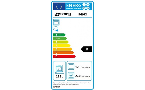 SMEG BG91X - &Eacute;tiquette &eacute;nergie