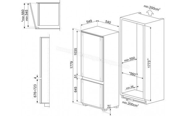 SMEG C41721E - Dimensions