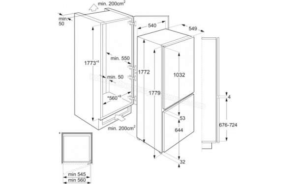 SMEG C4172F - Dimensions