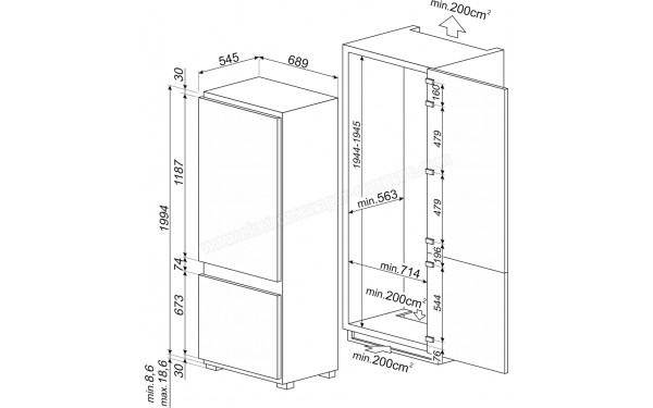 SMEG C875TNE - Dimensions