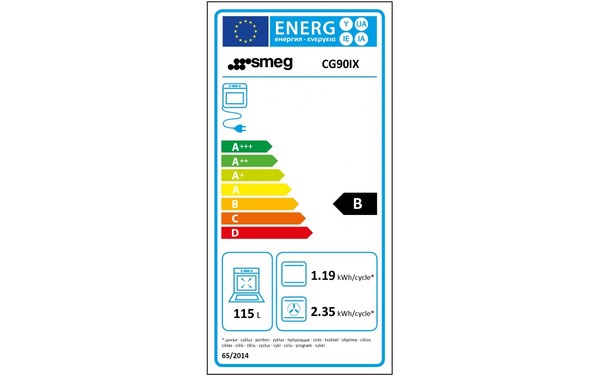 SMEG CG90IX - &Eacute;tiquette &eacute;nergie
