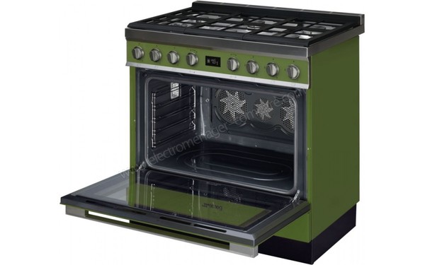 SMEG CPF9GMOG - Vue 3/4 droite, porte ouverte (cr&eacute;dit : Boulanger)