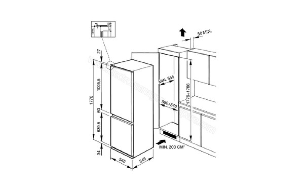 SMEG CR324PNF1 - Sch&eacute;ma d'encastrement