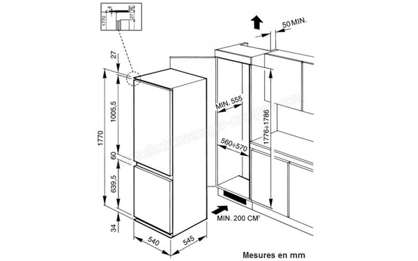 SMEG CR325P1 - Schema d'encastremetn