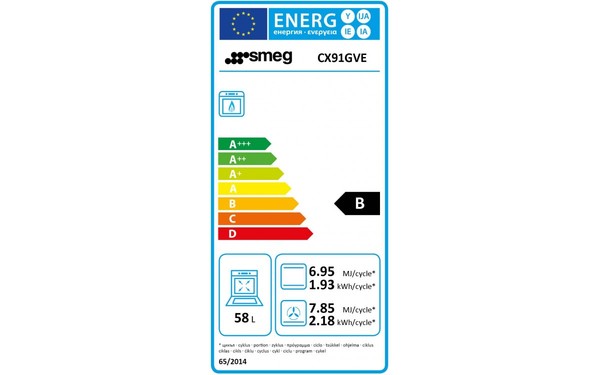 SMEG CX91GVE - &Eacute;tiquette &eacute;nergie