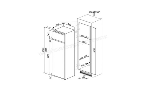 SMEG D3150P1 - Vue de l'encastrement (cr&eacute;dit : Darty)