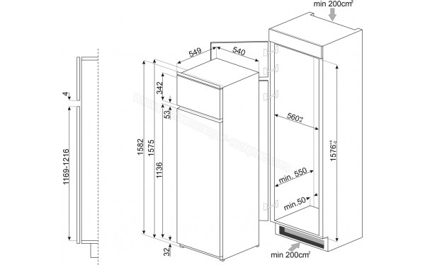 SMEG D4152E - Dimensions