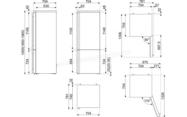 SMEG FA490RAN5 - Dimensions