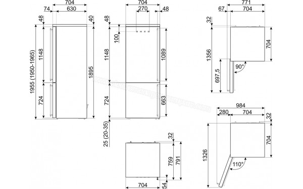 SMEG FA8005LPO6 - Dimensions
