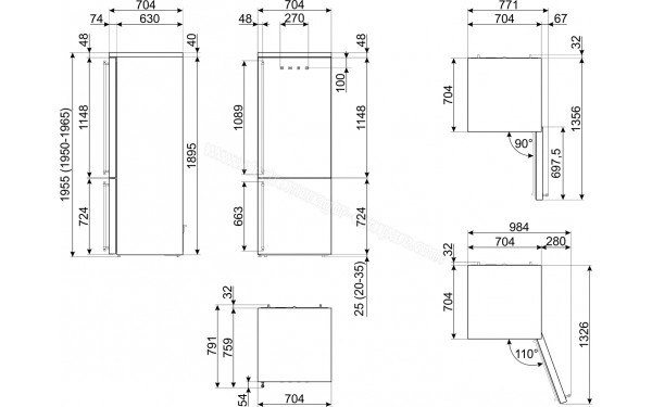SMEG FA8005RPO6 - Dimensions