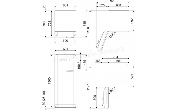 SMEG FAB28LCR5 - Sch&eacute;ma technique