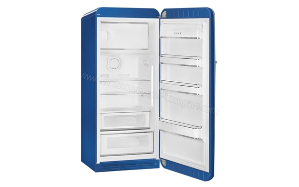 SMEG FAB28RBE3 - Vue 3/4 gauche avec porte ouverte vide