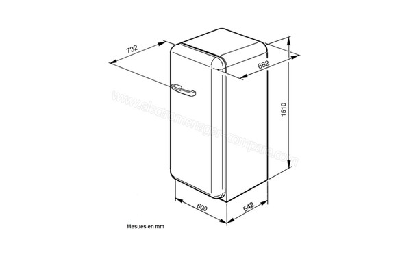 SMEG FAB28RBZ - Schema de mesures