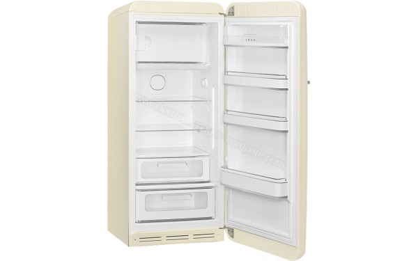 SMEG FAB28RCR3 - Vue 3/4 gauche avec porte ouverte vide