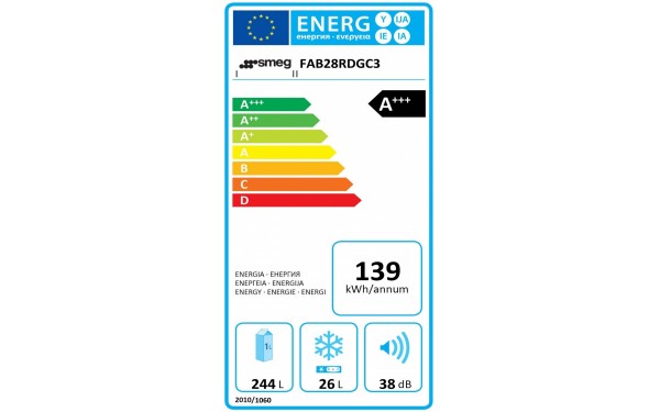 SMEG FAB28RDGC3 - &Eacute;tiquette &eacute;nergie