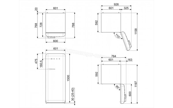 SMEG FAB28RDMC3 - Sch&eacute;ma technique