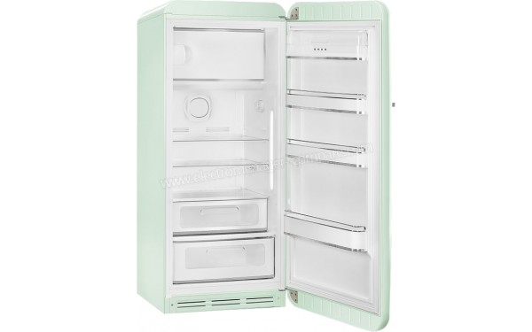 SMEG FAB28RPG3 - Vue 3/4 gauche avec porte ouverte vide