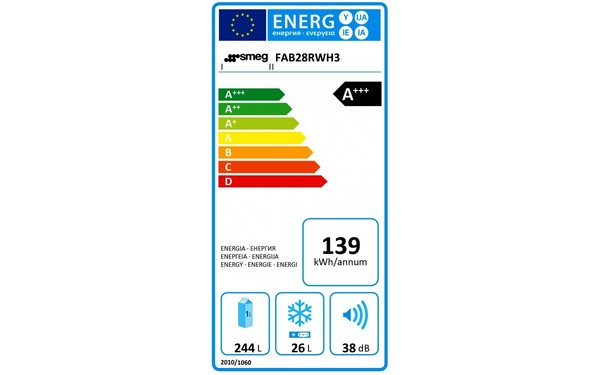 SMEG FAB28RWH3 - &Eacute;tiquette &eacute;nergie