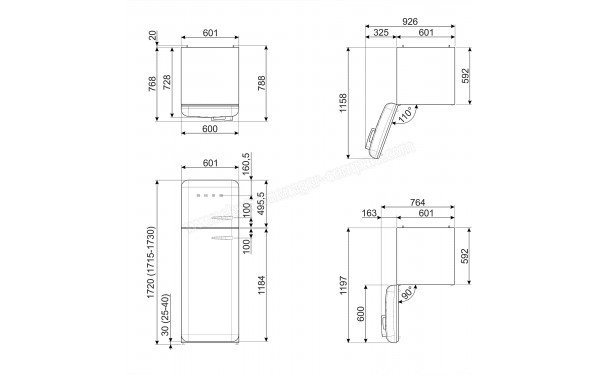 SMEG FAB30LPG6 - Dimensions