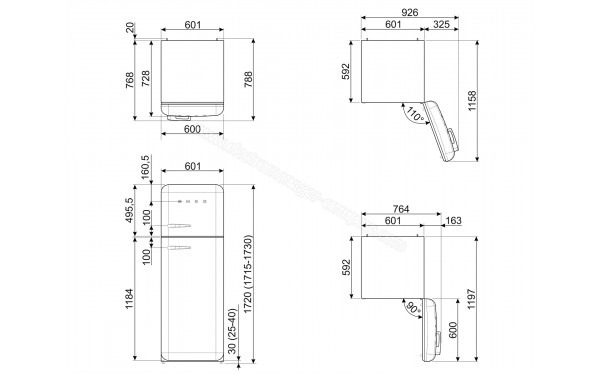 SMEG FAB30RCR3 - Sch&eacute;ma technique
