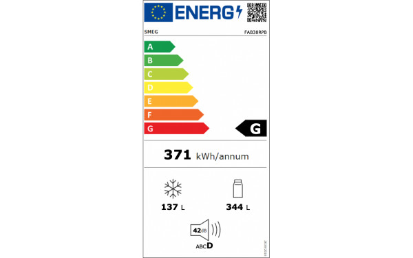 SMEG FAB38RRD - &Eacute;tiquette &eacute;nergie v2