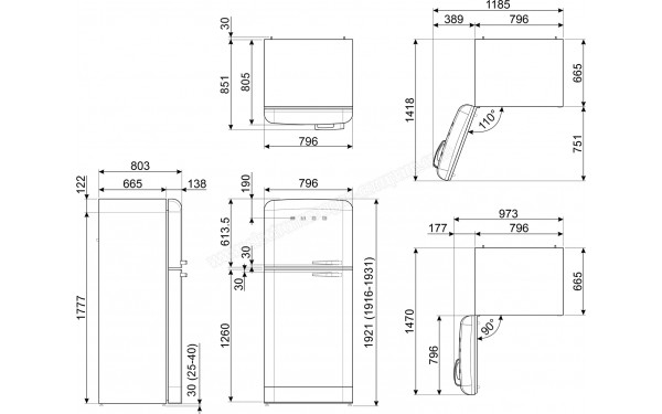 SMEG FAB50LBL5 - Sch&eacute;ma technique