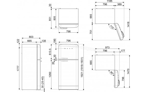 SMEG FAB50RWH5 - Sch&eacute;ma technique