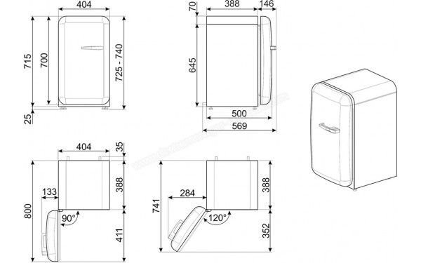 SMEG FAB5LBL6 - Dimensions