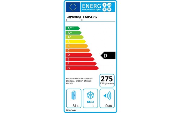 SMEG FAB5LPG - &Eacute;tiquette &eacute;nergie