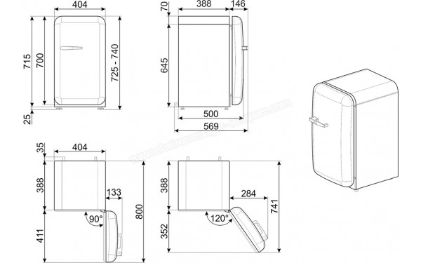 SMEG FAB5RBL6 - Dimensions