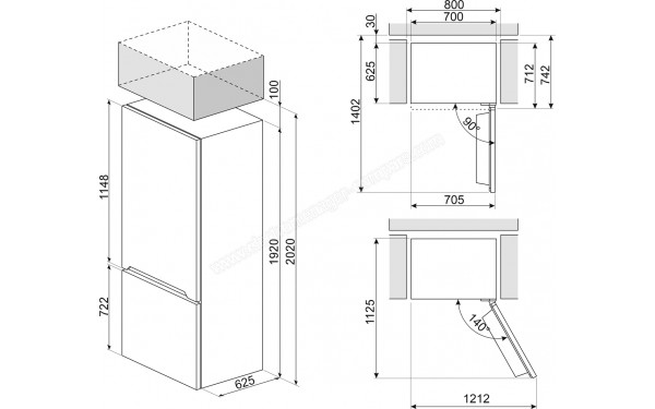 SMEG FC48KDND - Dimensions