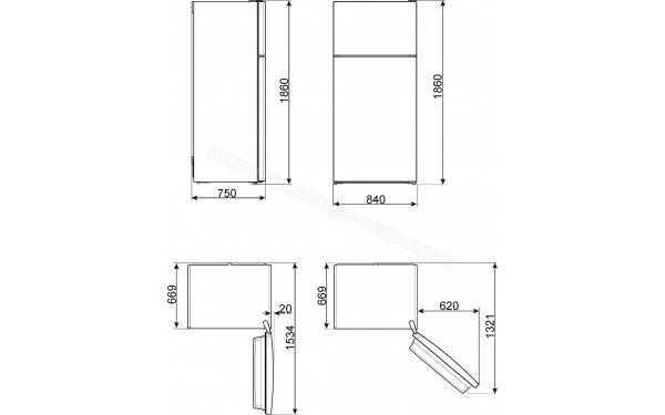 SMEG FD84EN4HX - Dimensions