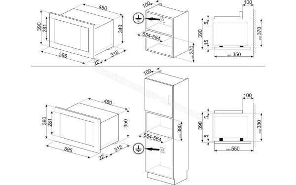SMEG FMI120G - Dimensions