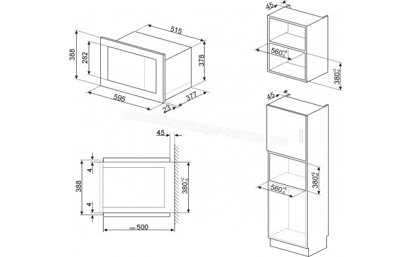 SMEG FMI625CN - Dimensions