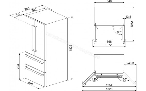 SMEG FQ55FNDF - Dimensions