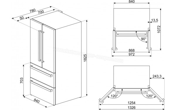 SMEG FQ55FXDE - Dimensions